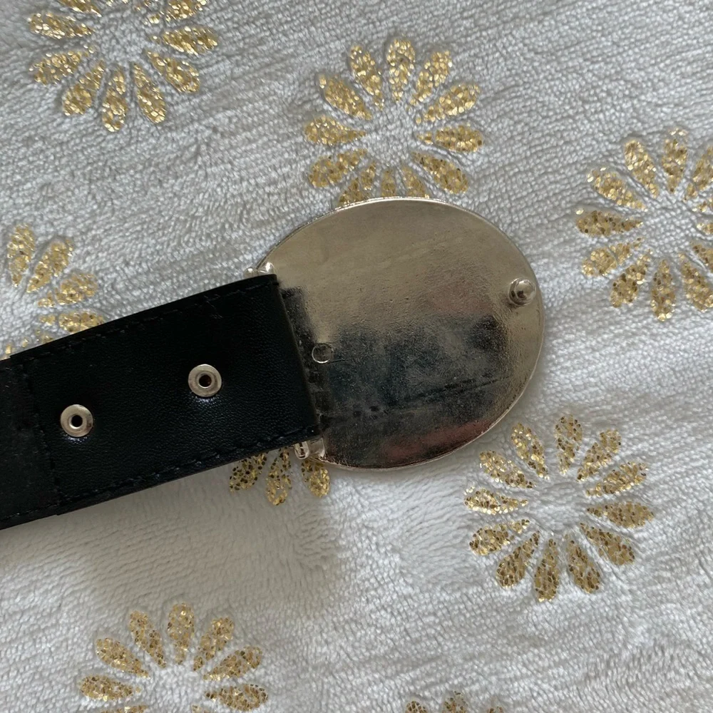 Limited Too Black Belt with Silver Heart Buckle